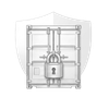 storage container with shield and lock 