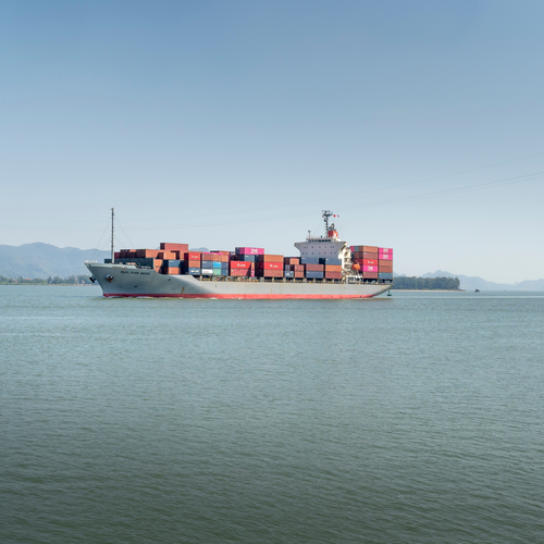 Shipping containers on a ship