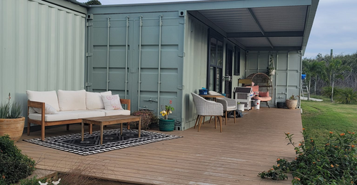 Container home with nice patio