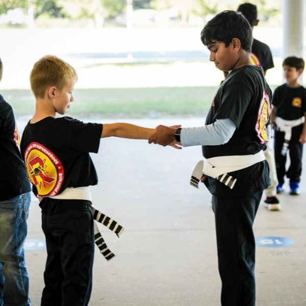 Kid karate class.