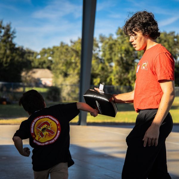 Kid karate class.