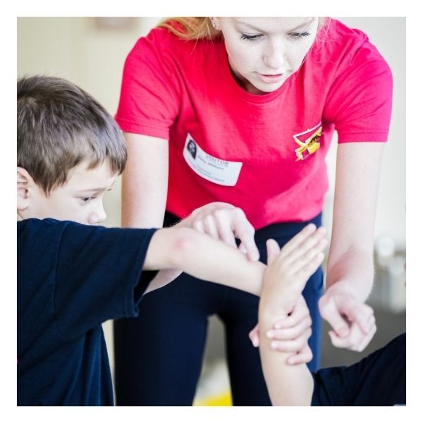 kids practicing martial arts