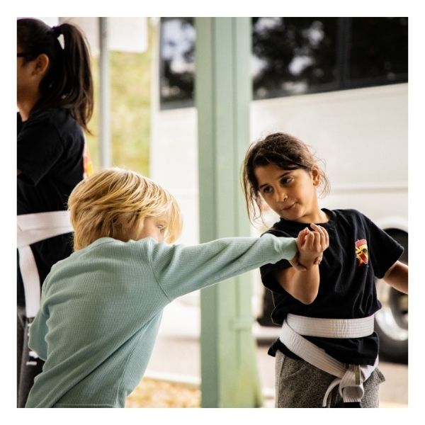 kids practicing martial arts