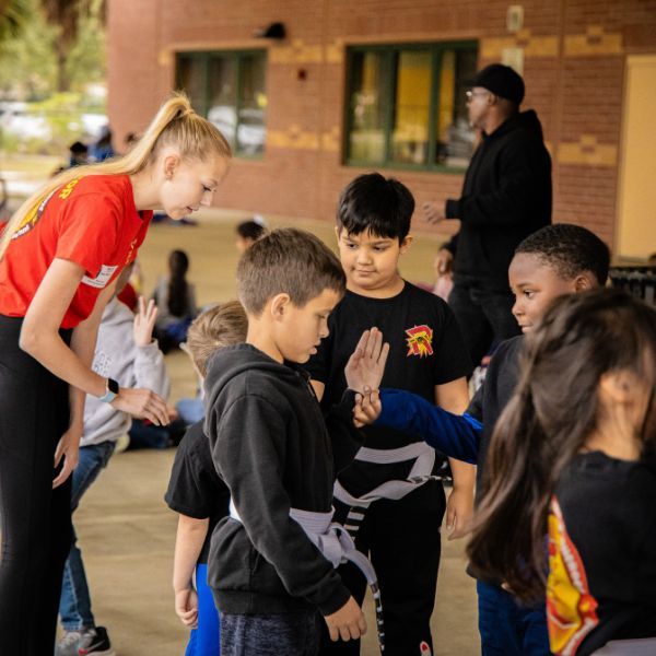 Kid karate class.