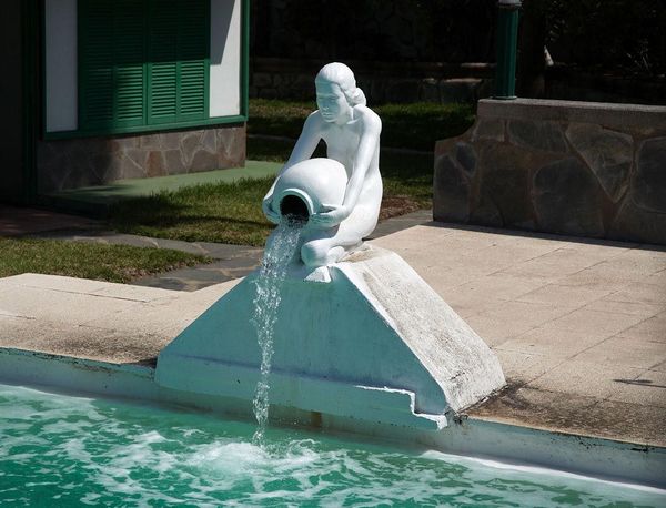 swimming pool statue