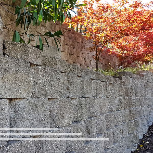 Retaining wall made of concrete wall blocks