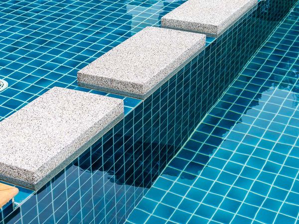 detail of pool tiles