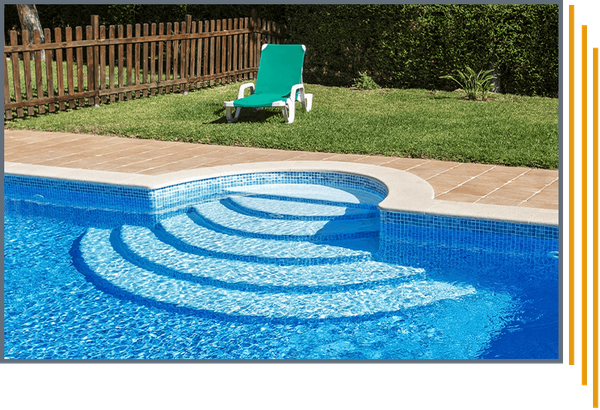 Pool with easy entry steps