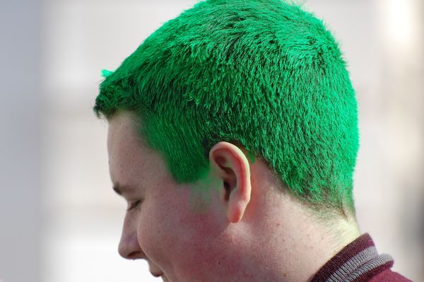 boy with green hair