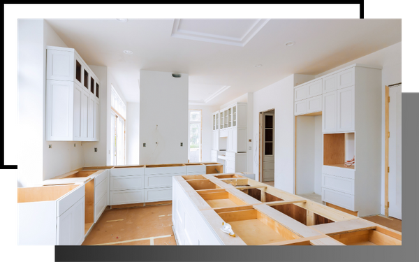 kitchen remodeling project with new cabinets