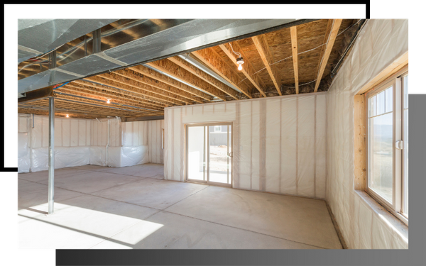 beginning stages of a basement remodel