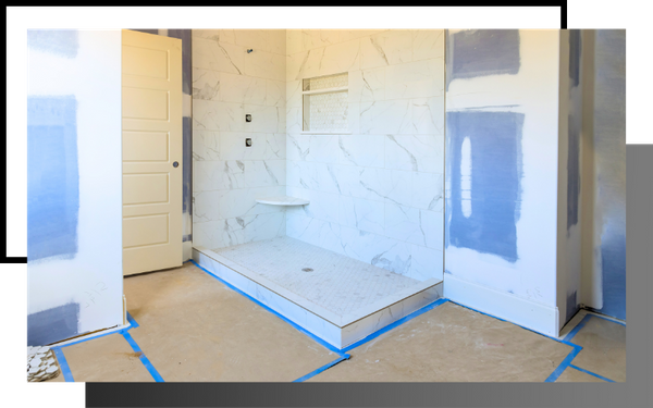 a bathroom remodel in process