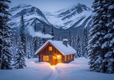 Cozy Cabin in Winter Wonderland