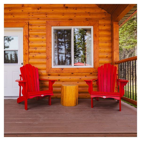 chairs on cabin porch