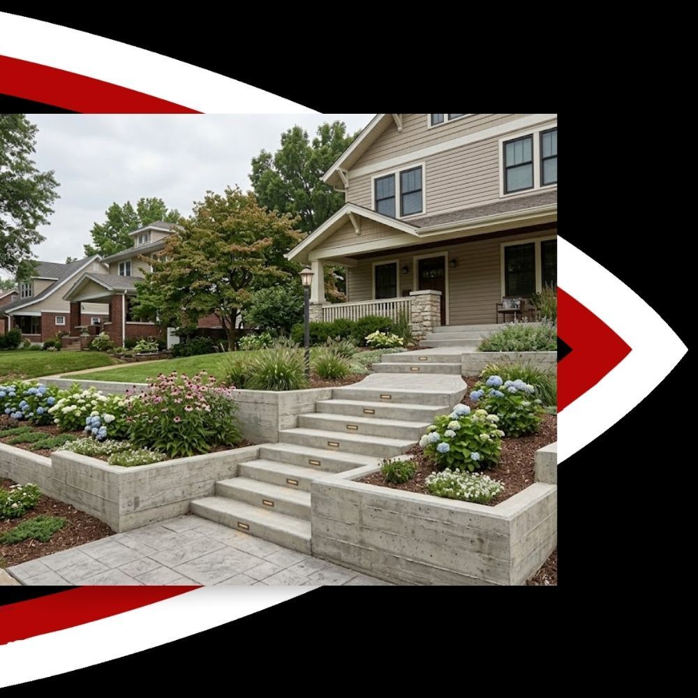 beautiful retaining wall and steps