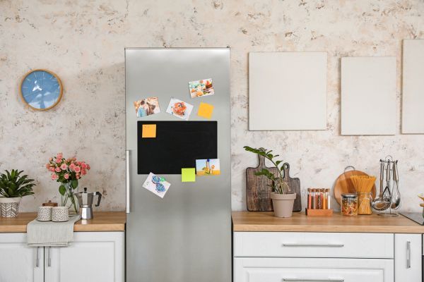 nice fridge in kitchen