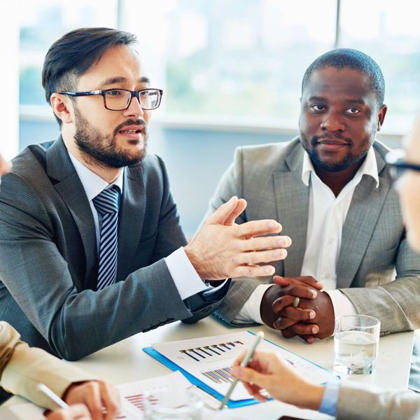 two men in a business meeting