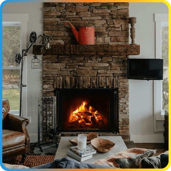 cozy fireplace