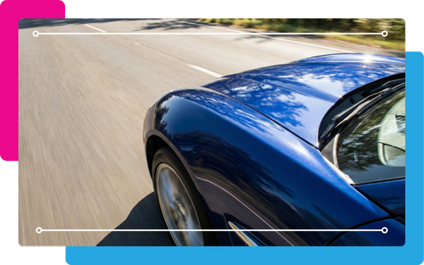 Car with a shiny surface