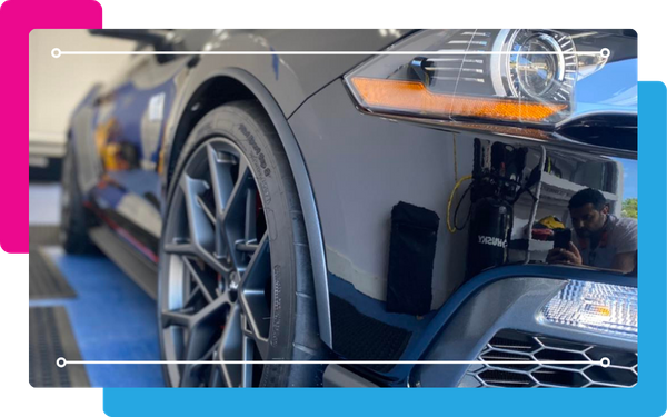 close up of a shiny car