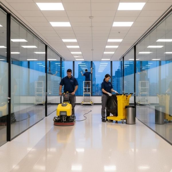 clean floors in commercial hallway