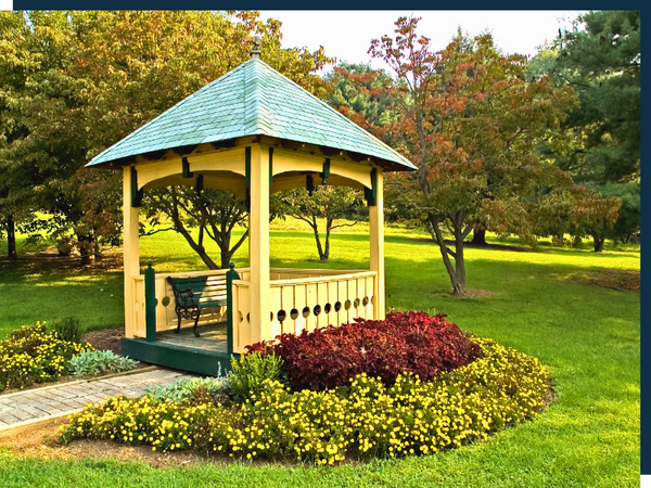 gazebo with landscaping