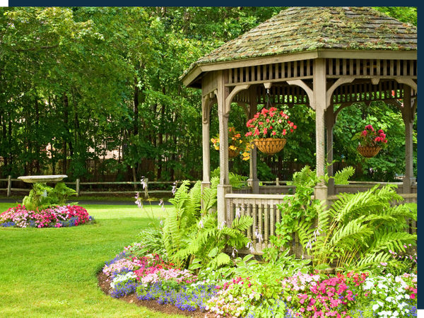 gazebo with flowers