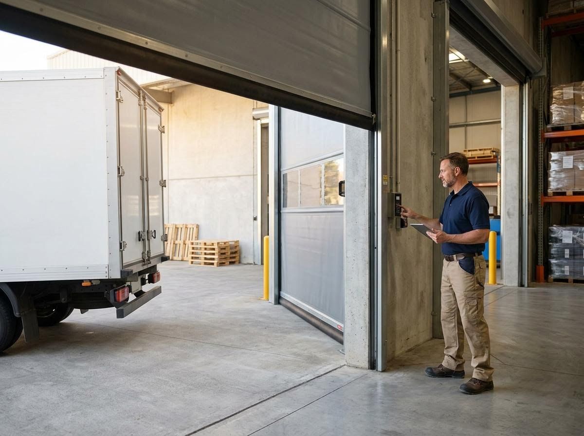 Warehouse worker managing loading dock operations