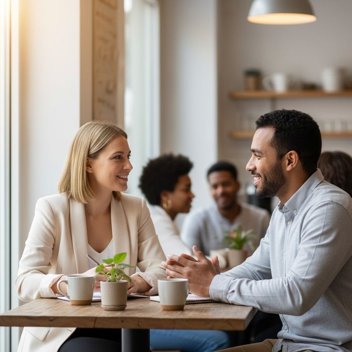 Two people having an engaged, supportive coaching conversation talking.jpg