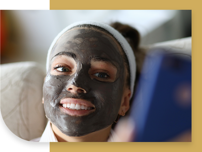 image of a woman getting a facial