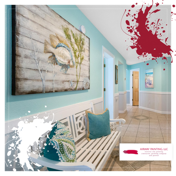 light blue interior painting project