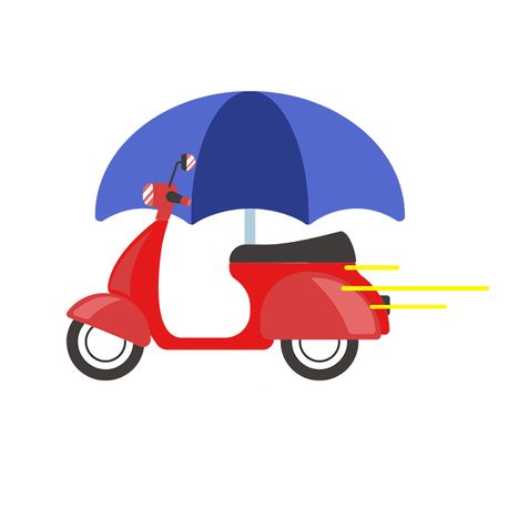 motorcycle with umbrella