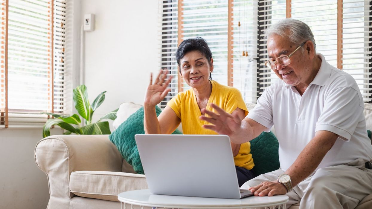 older couple on a zoom call