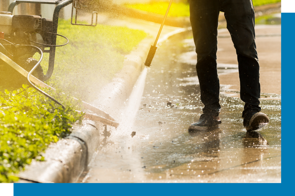 power washing curb