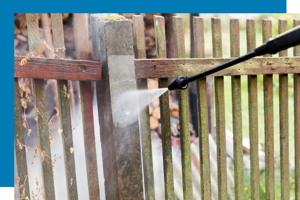 power washing fence