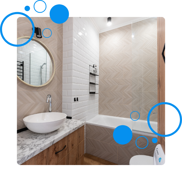 Stylish bathtub in modern bathroom