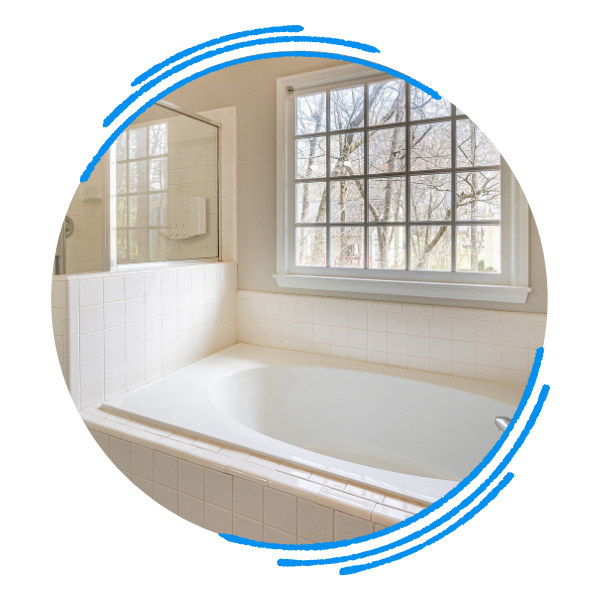 Nice tub under a window