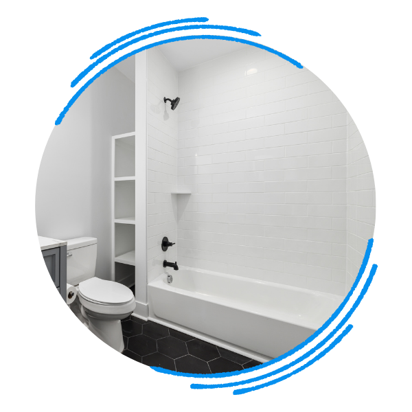 Newly installed tub shower combo