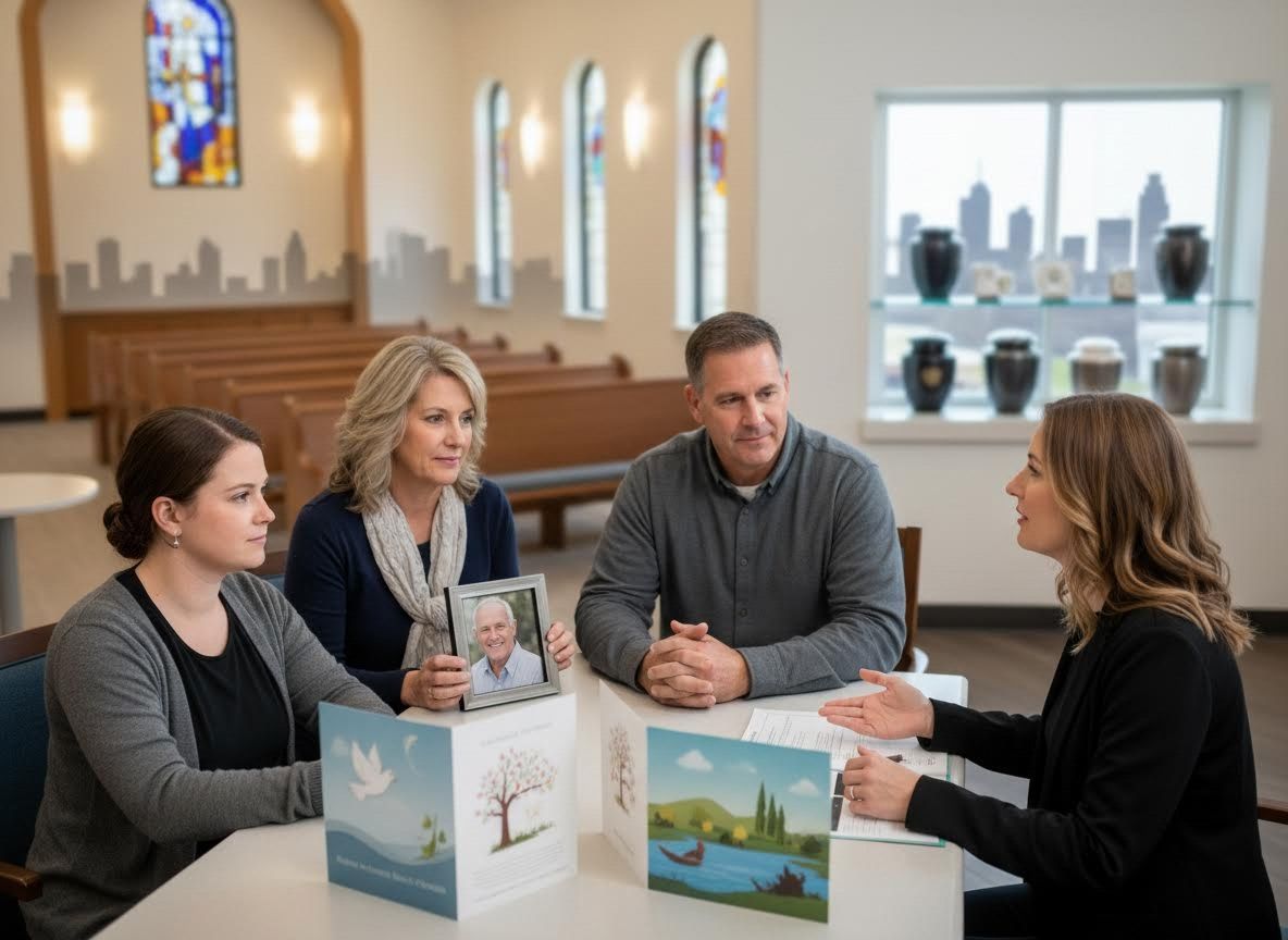 Family discusses funeral arrangements with director