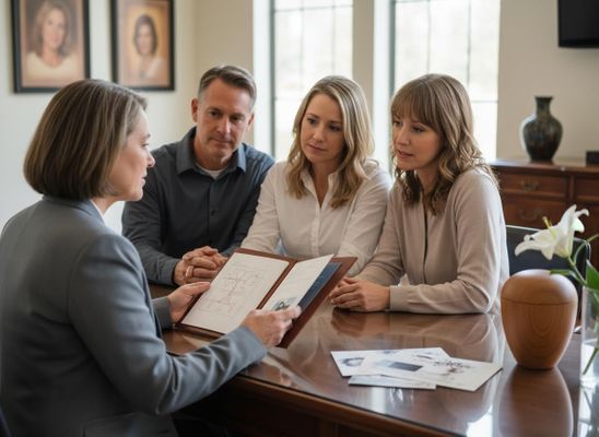 Professional Advisor Discussing Documents with Clients