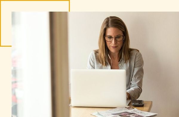 woman on a laptop