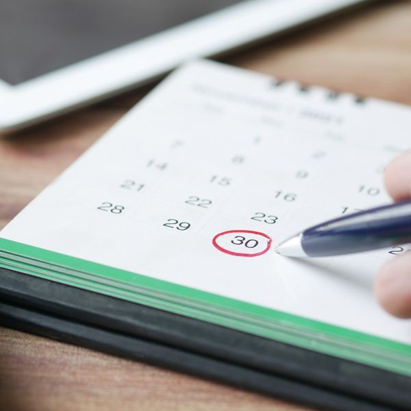 Circling a date on a calendar