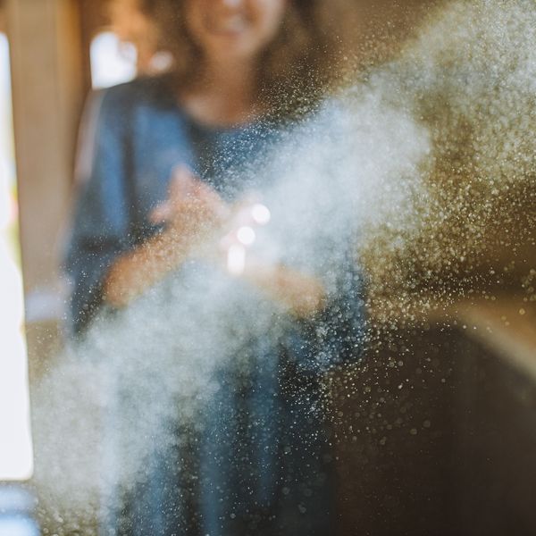 Light shining on visible dust in the air