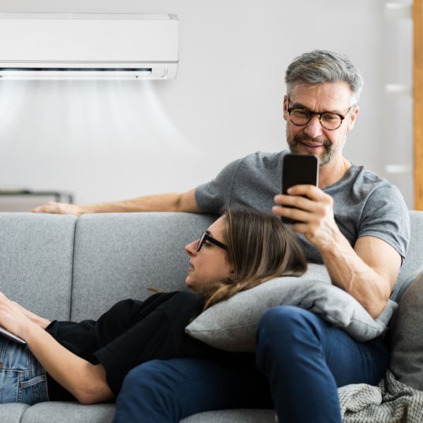 Couple on couch.