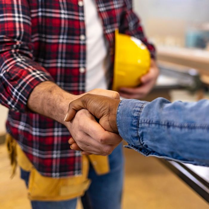 contractor shaking hands