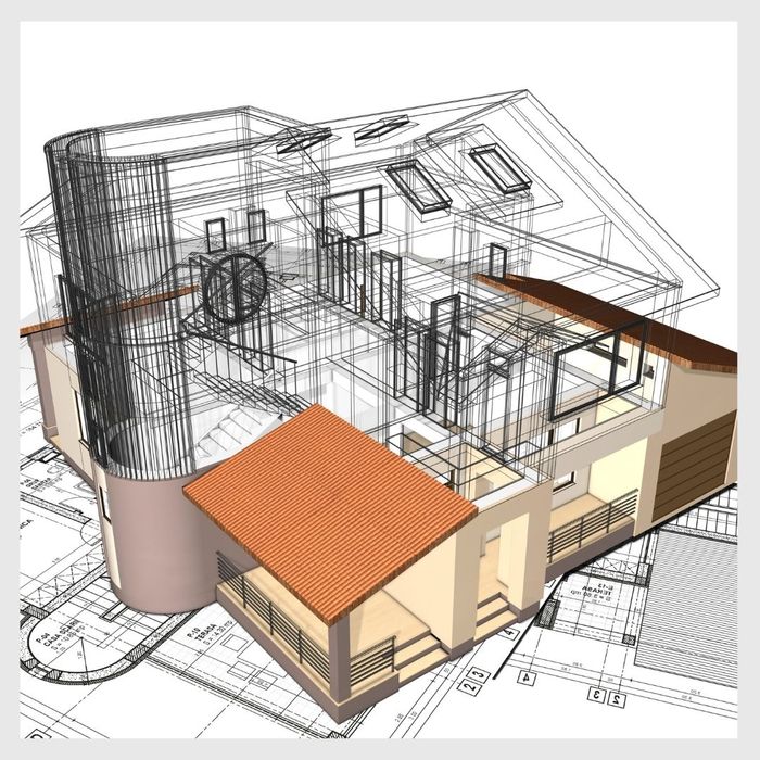 A blueprint 3d design of a home