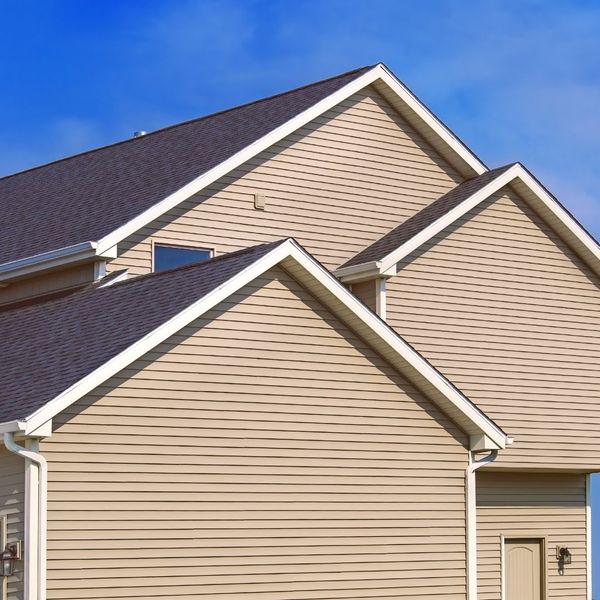 a home with tan siding