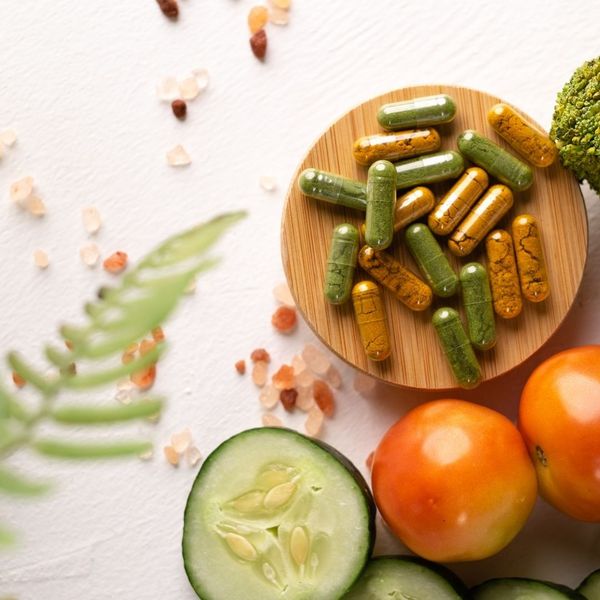 fruit and supplement pills