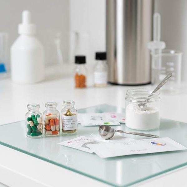Personalized compounded supplements and nutrients ready for a patient