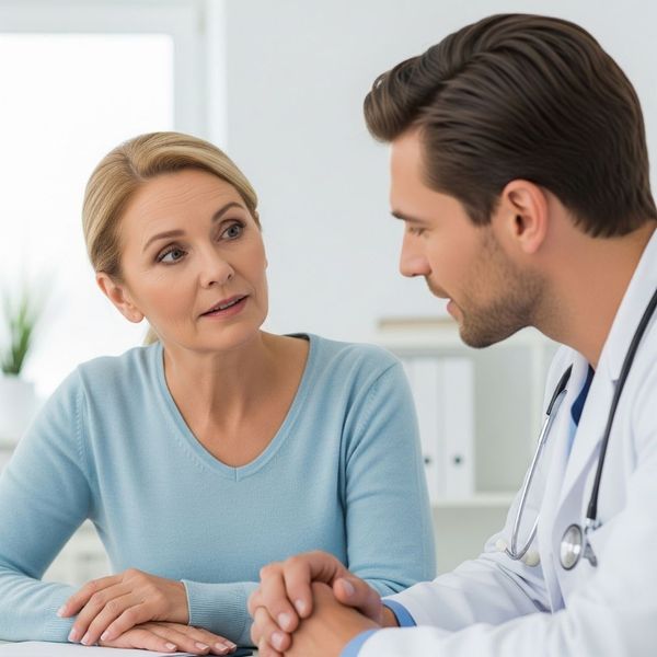 person consulting with a healthcare professional person consulting with a healthcare professional